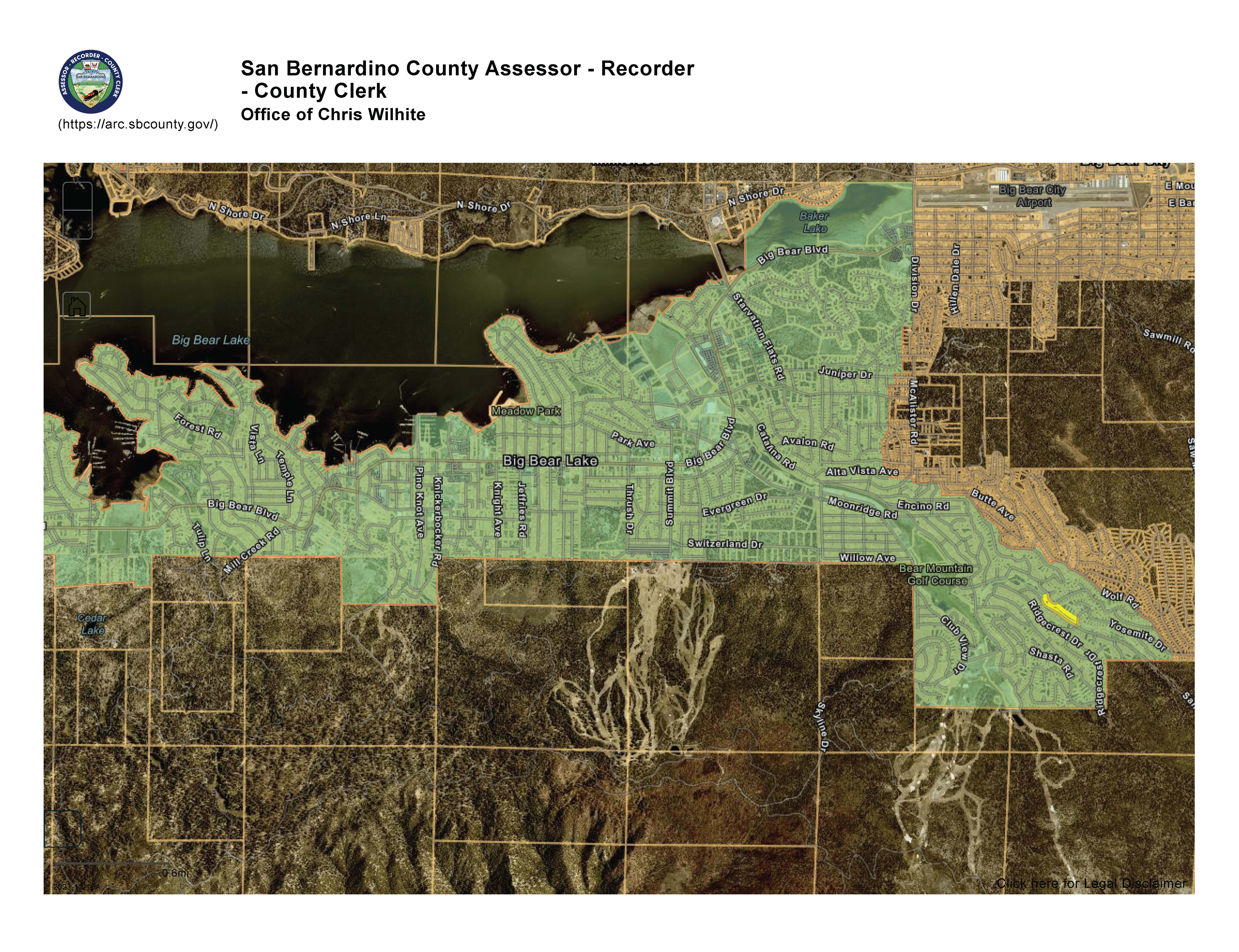 GIS image BIG BEAR LAKE CA APN 0310-672-35-0000