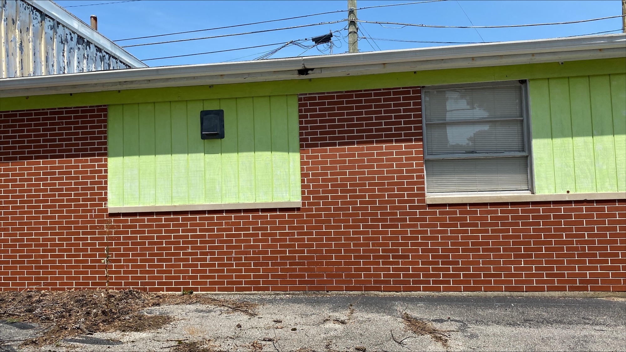 Back view of brown building