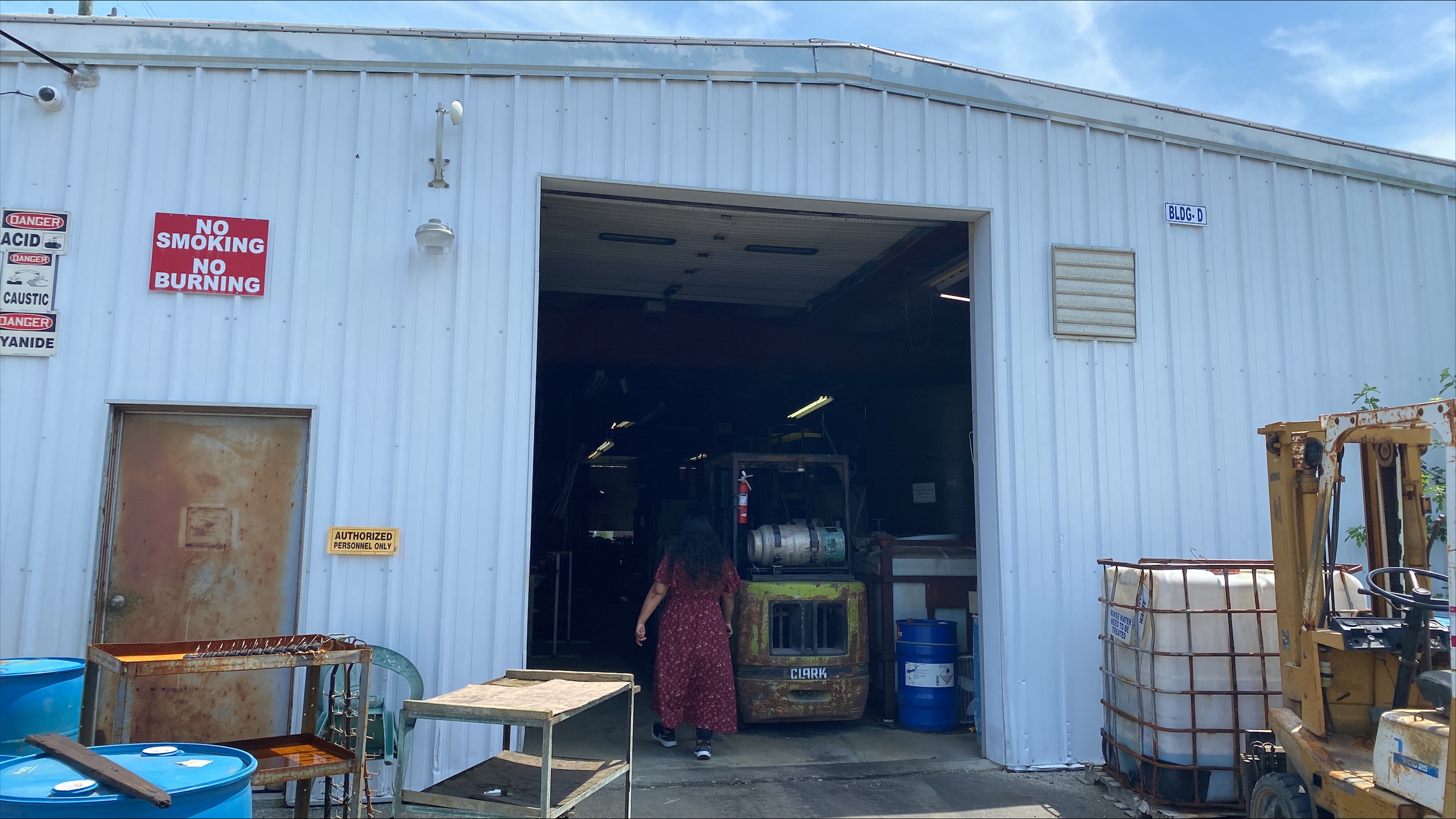 Front view of 1 of the garages