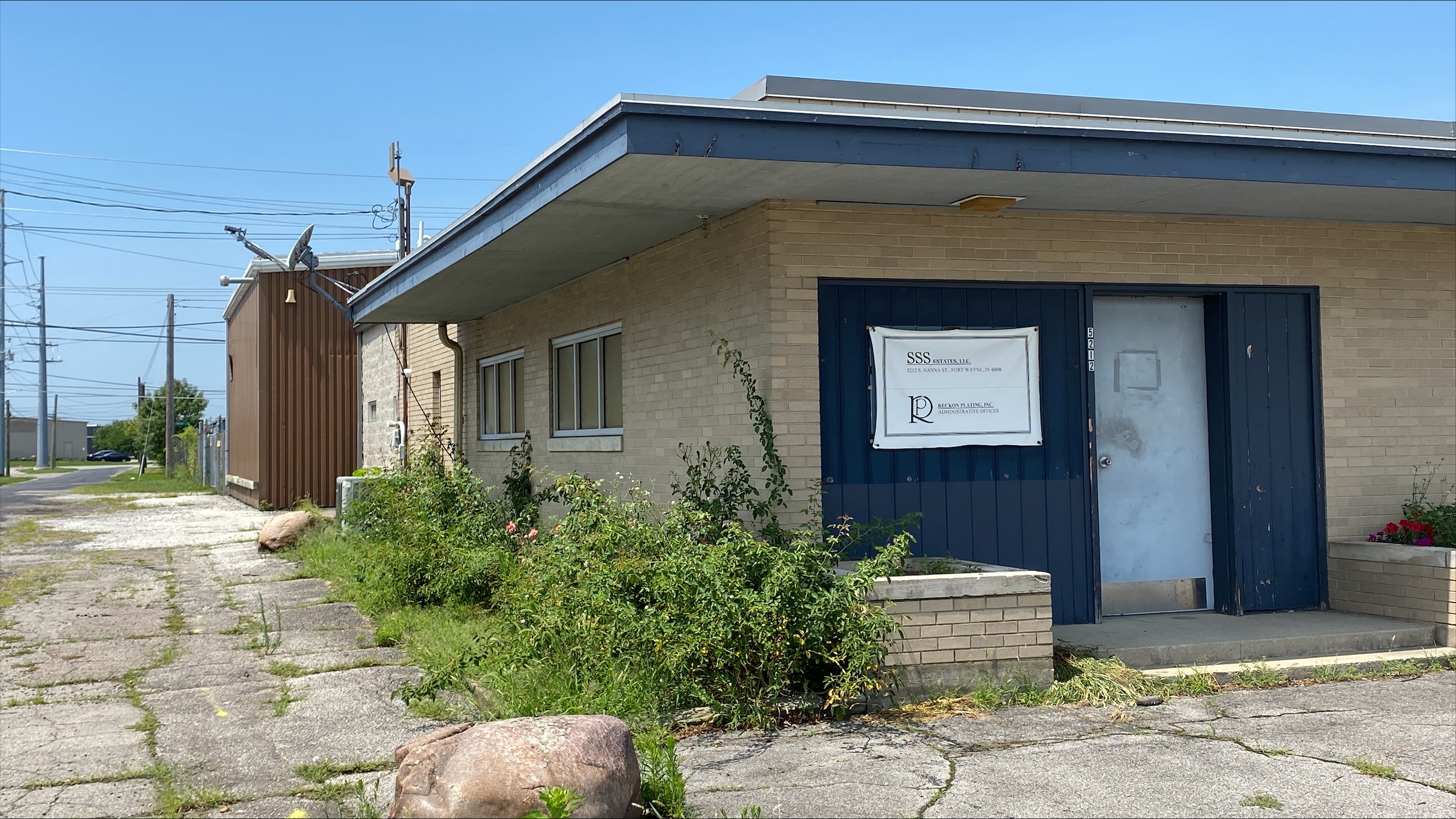 Front view of office building