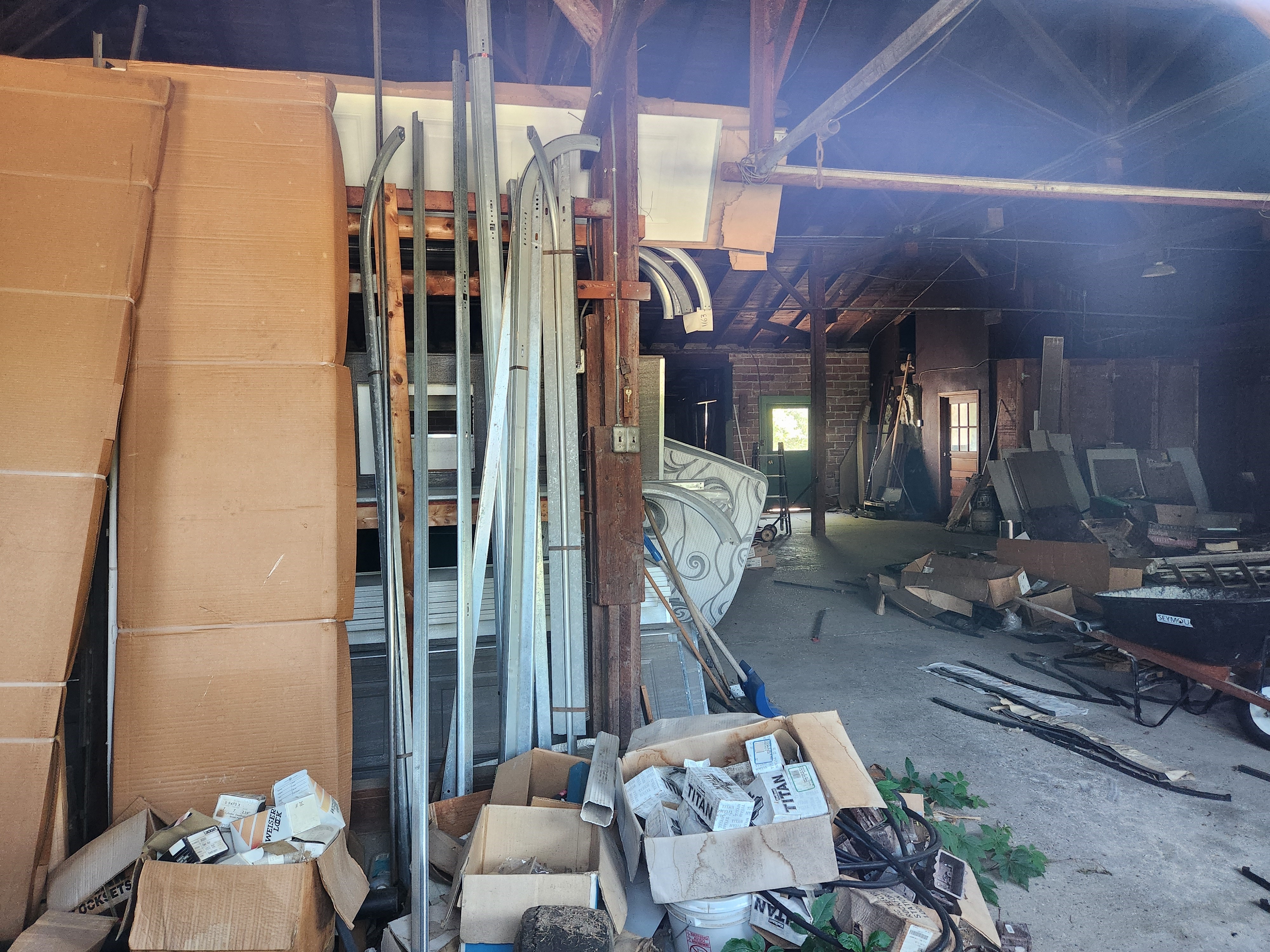 View through window of building