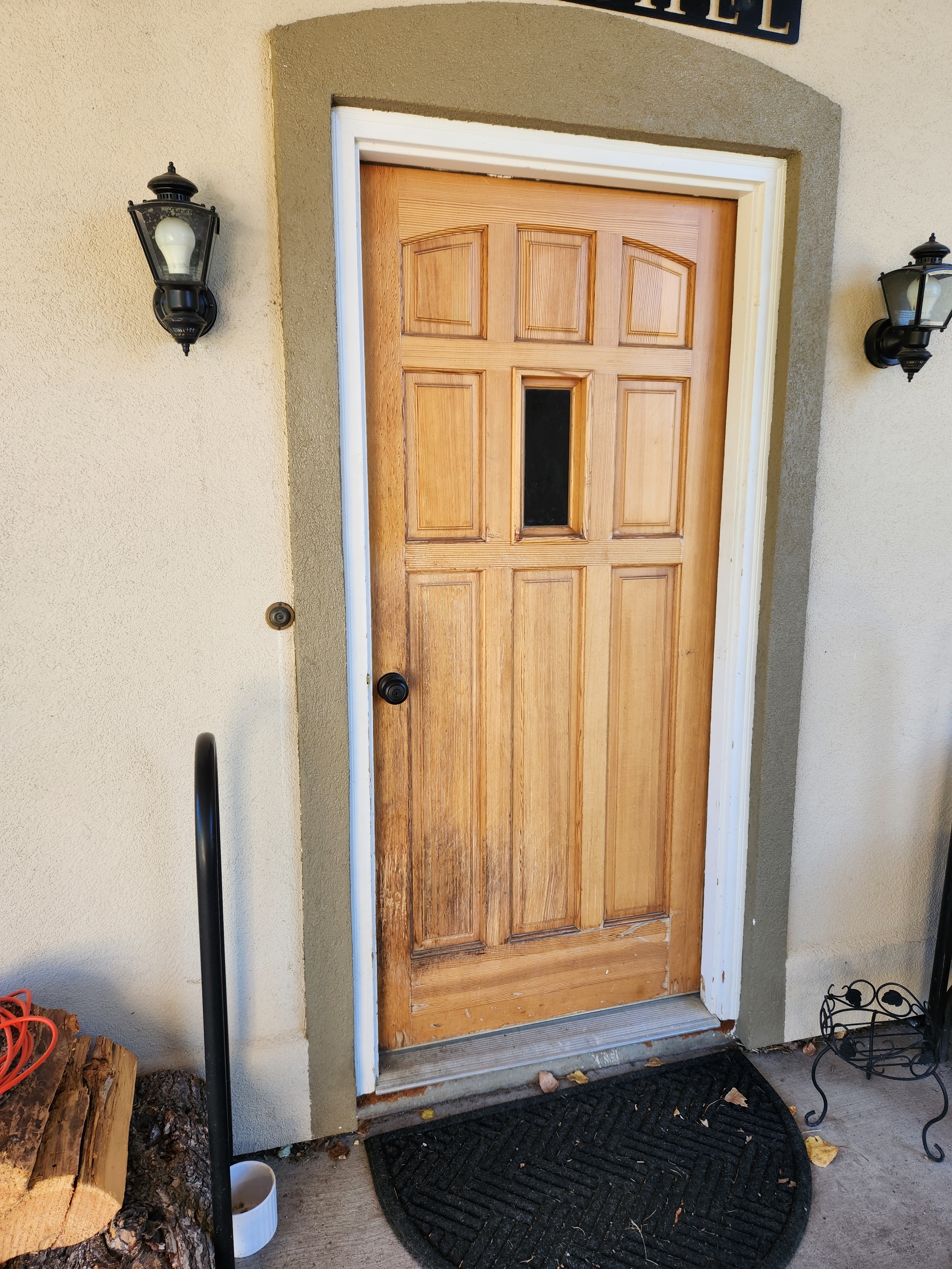 Front door under carport