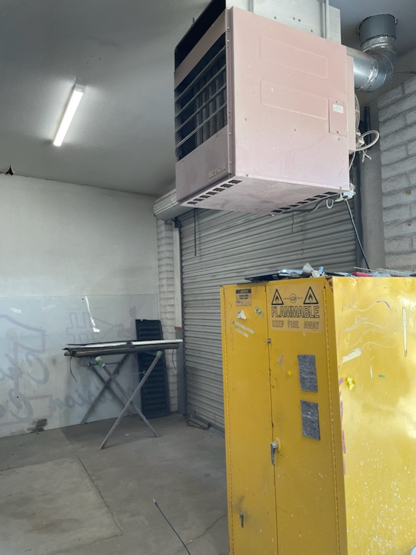 Inside garage