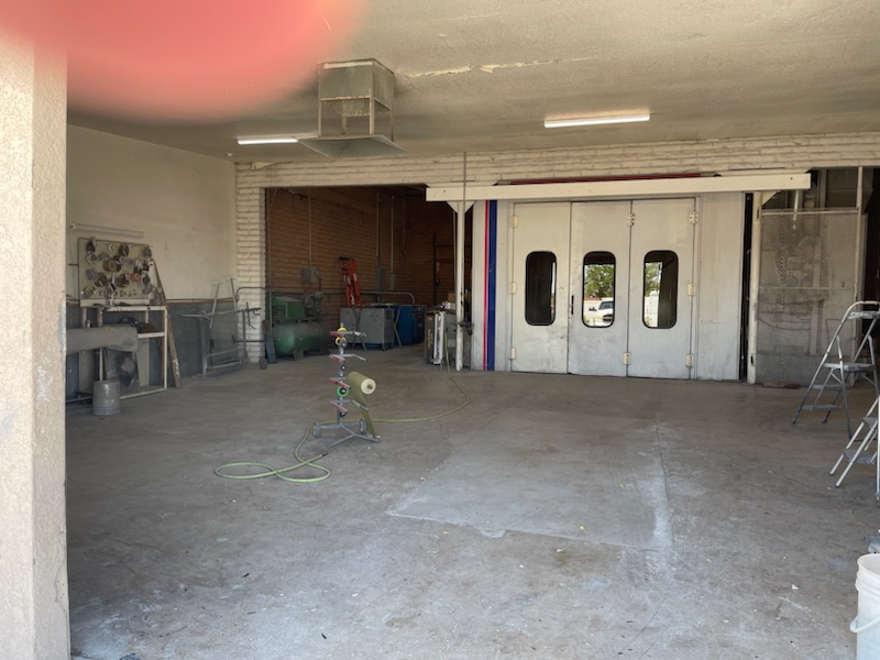 Inside building