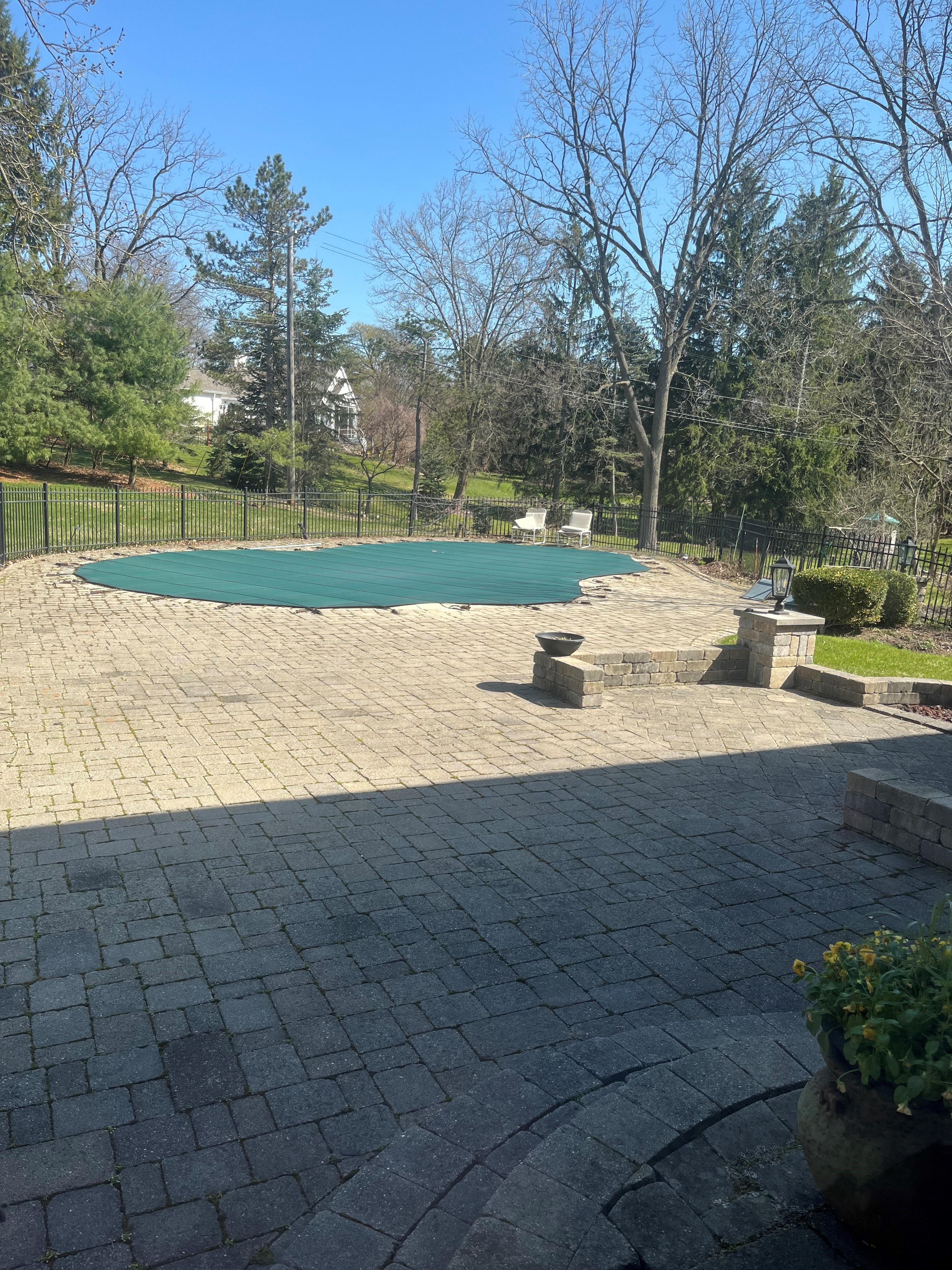 patio and inground pool