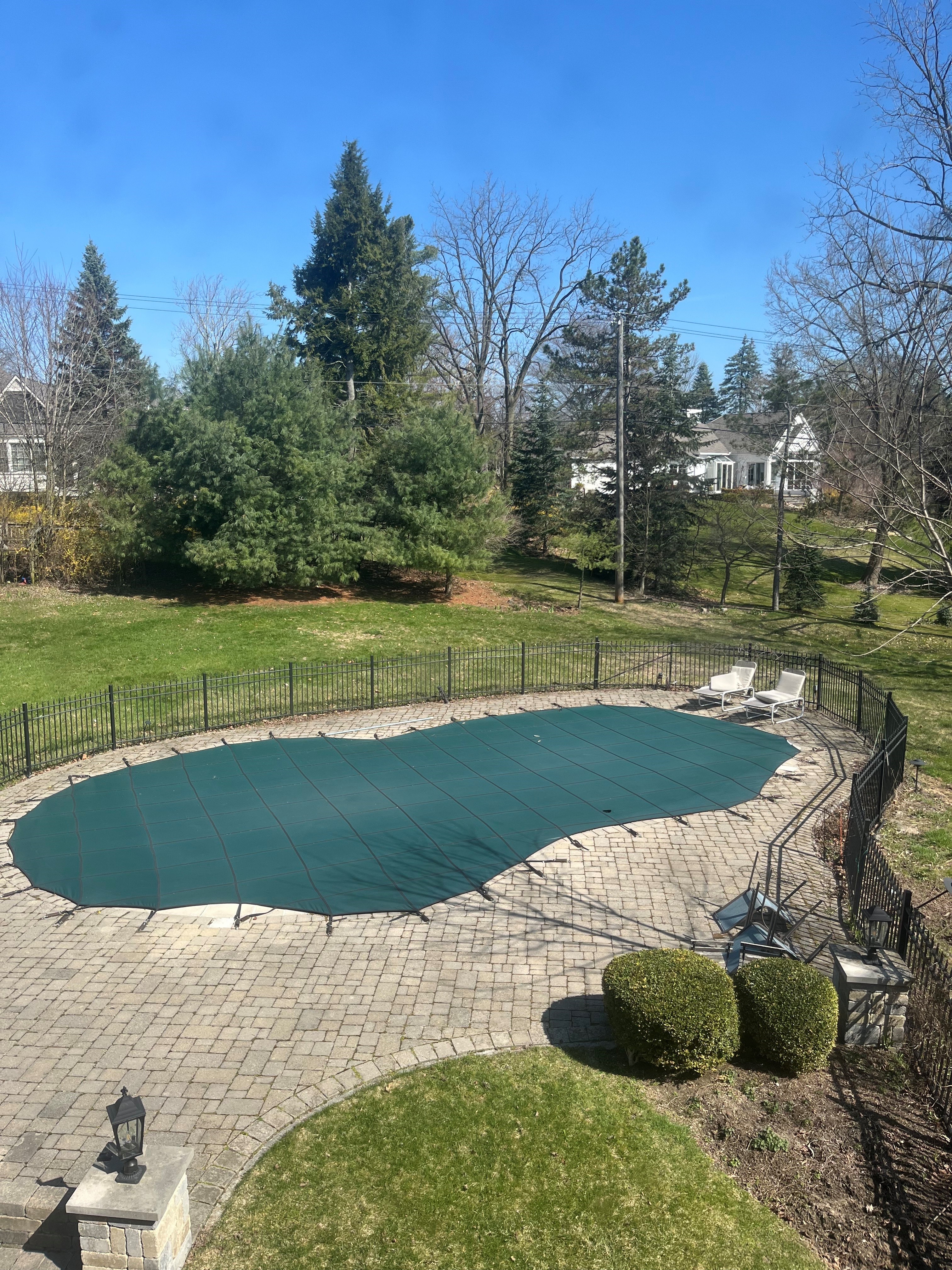 pool view from upstairs in home