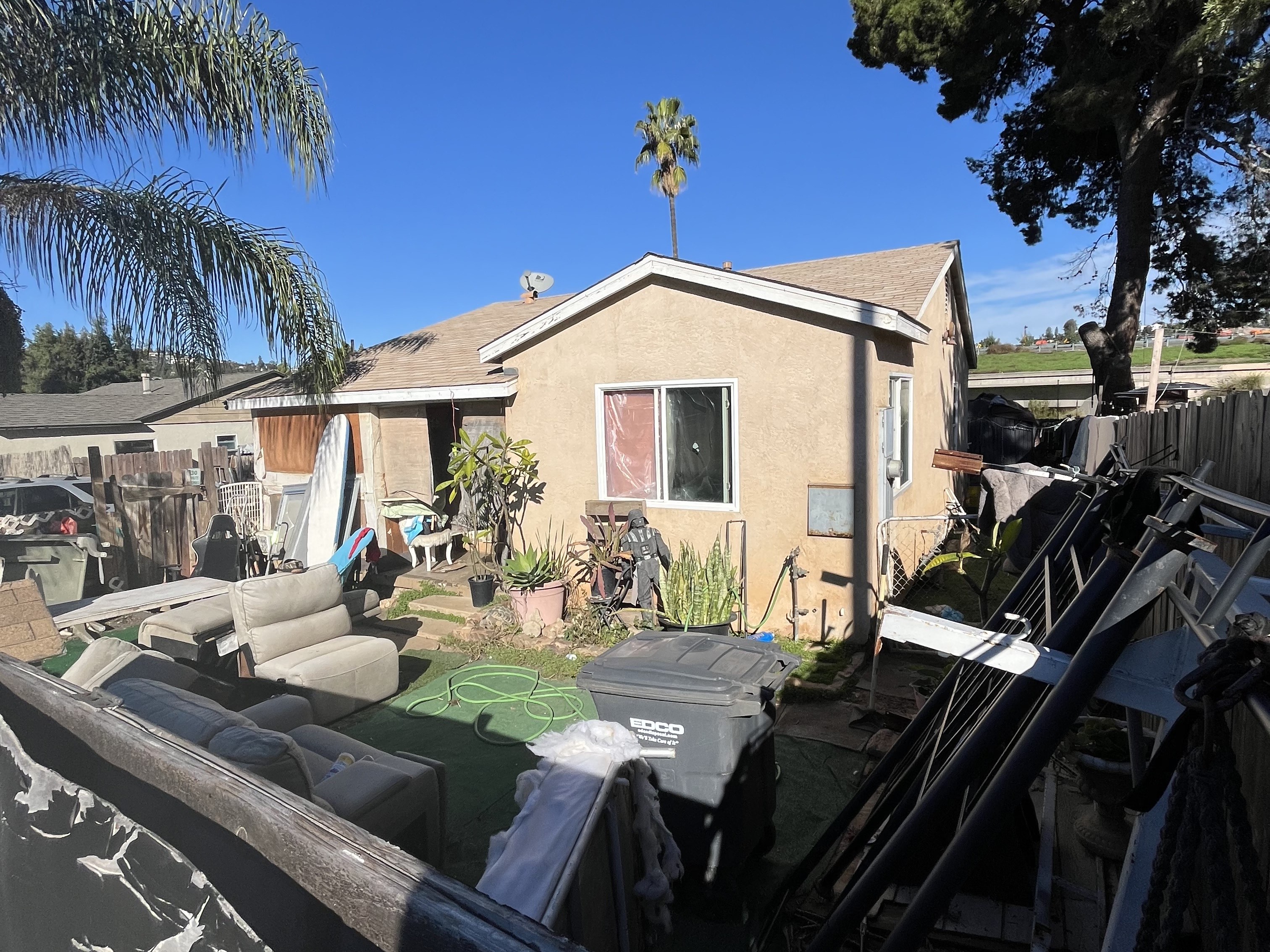 View of front yard from over fence.