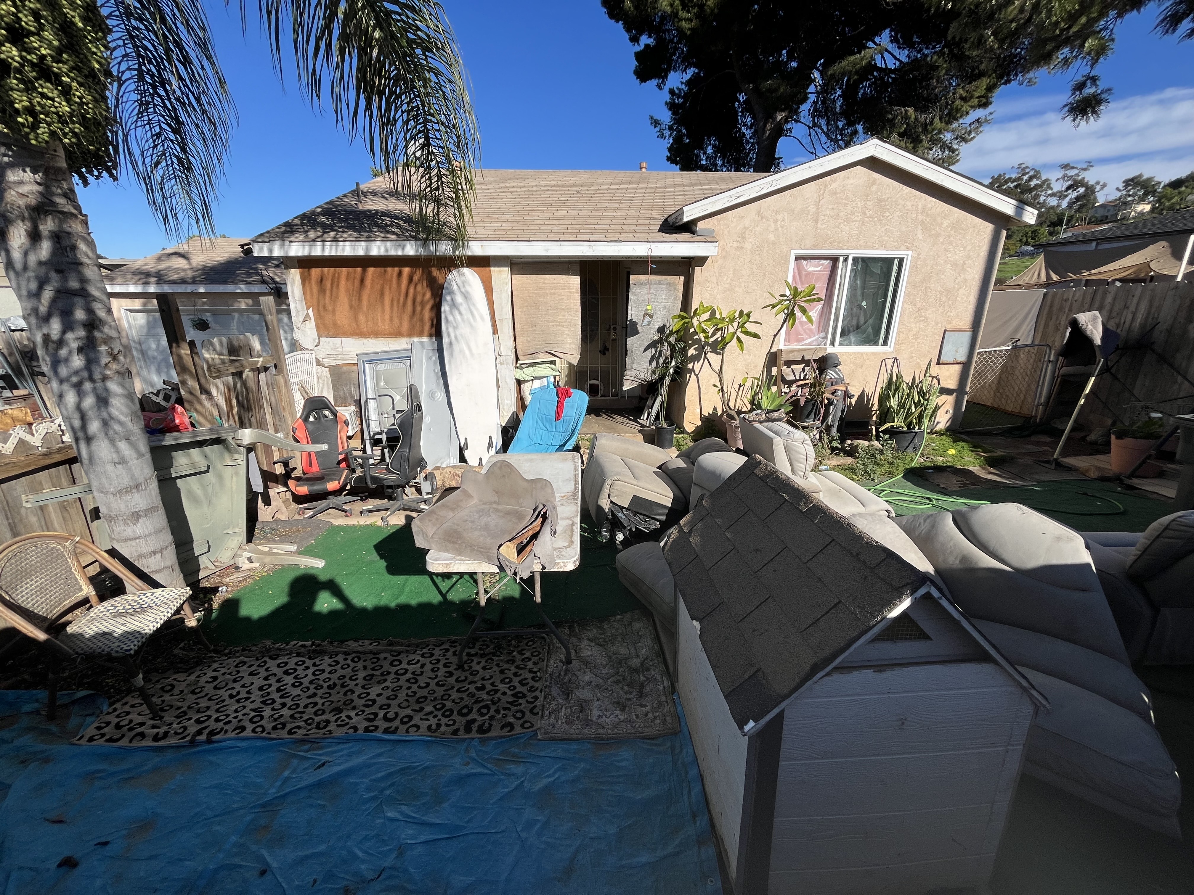 View of front of home from over fence.