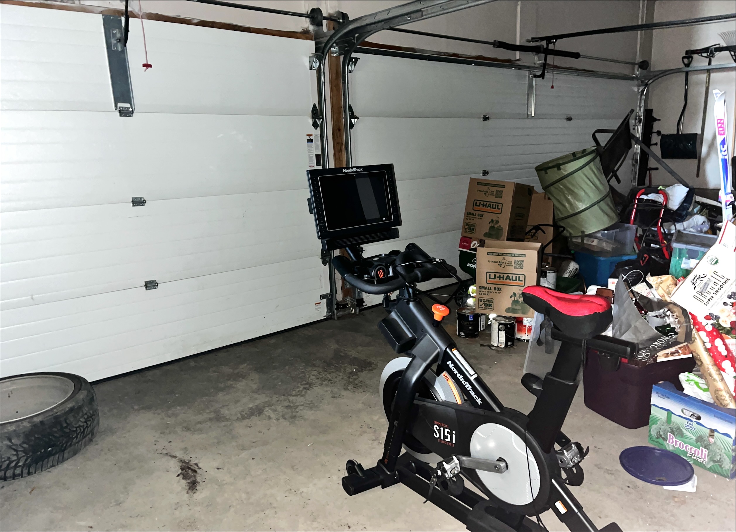 2 car and 1 car garage doors inside view