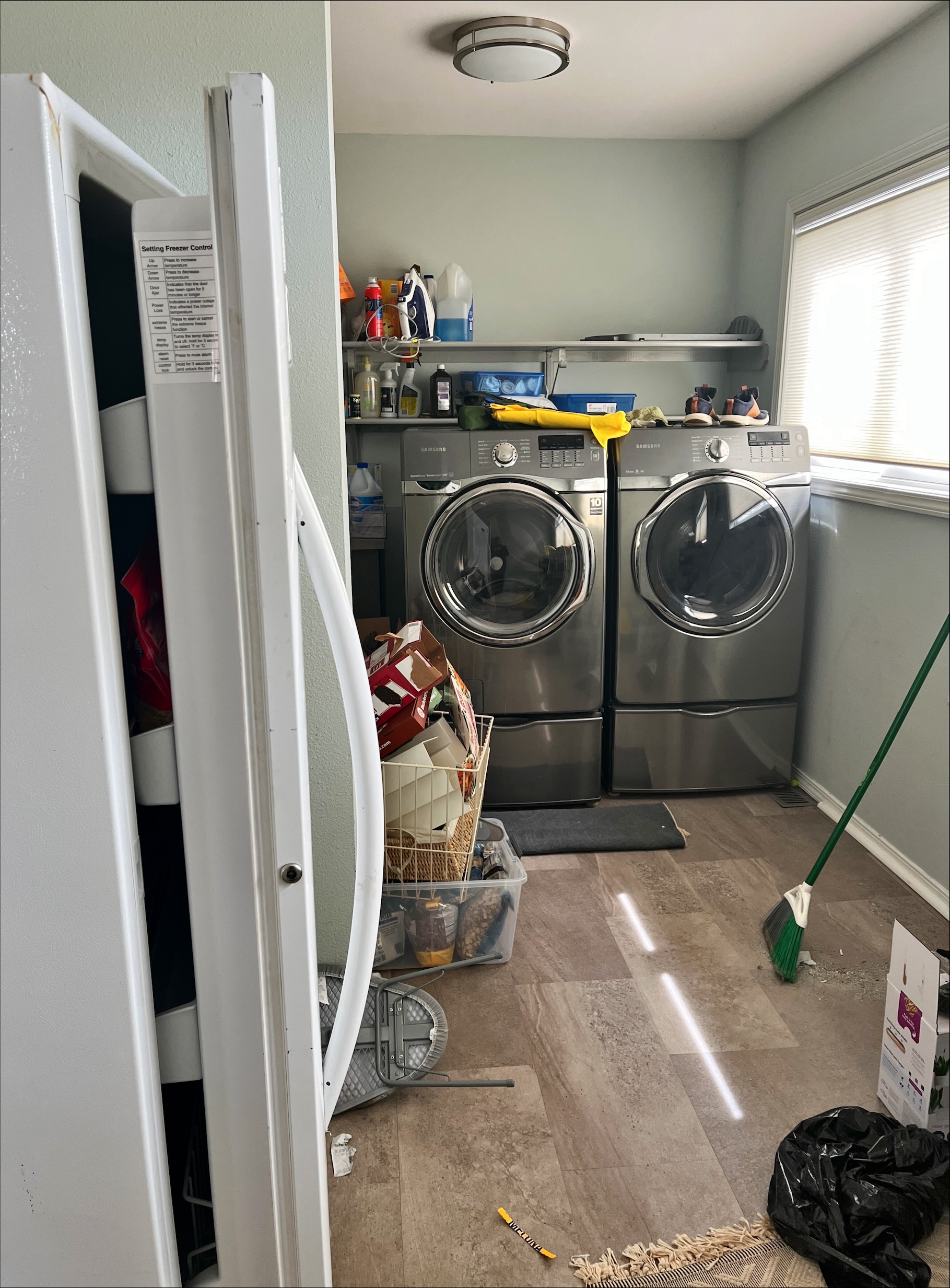 Area for washer and dryer