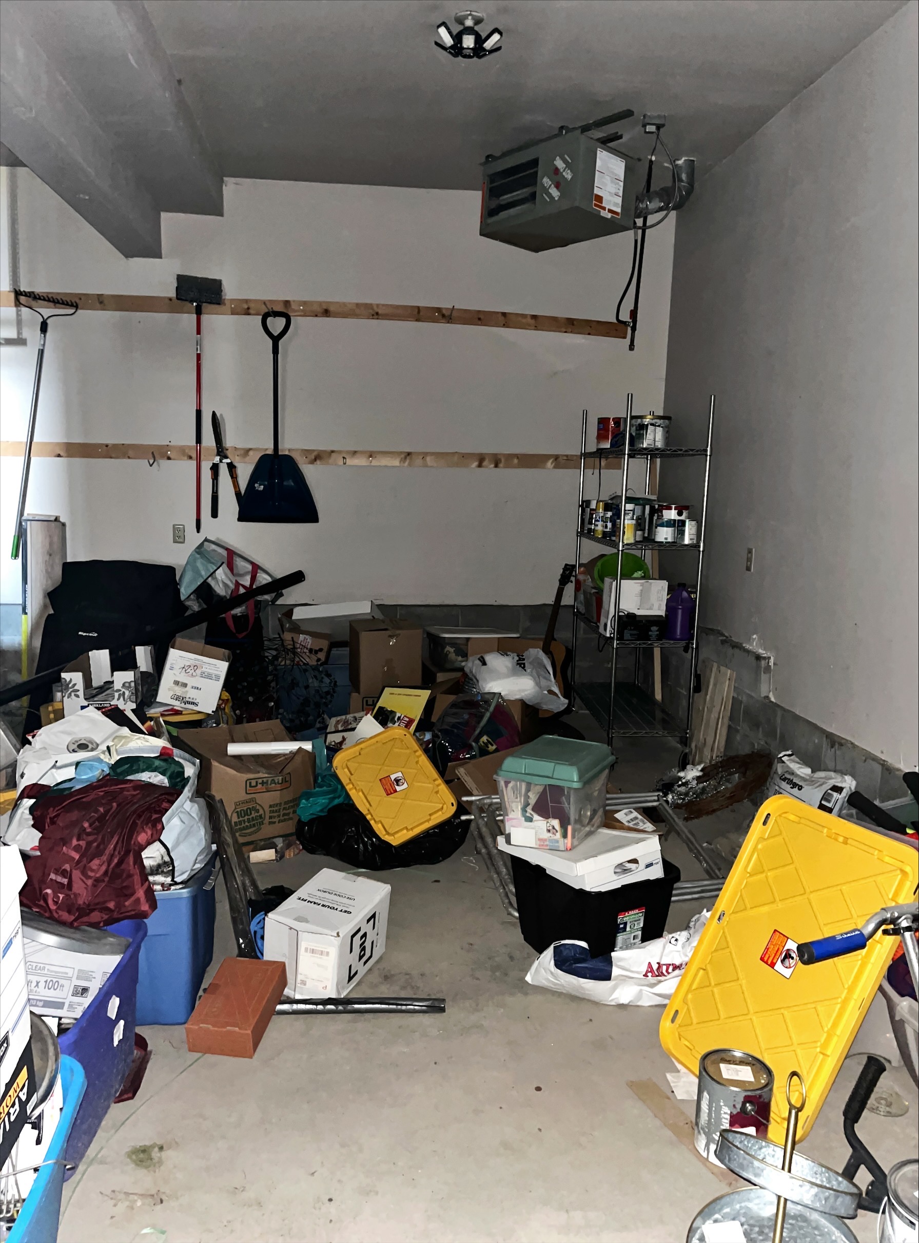Back of 2 car garage