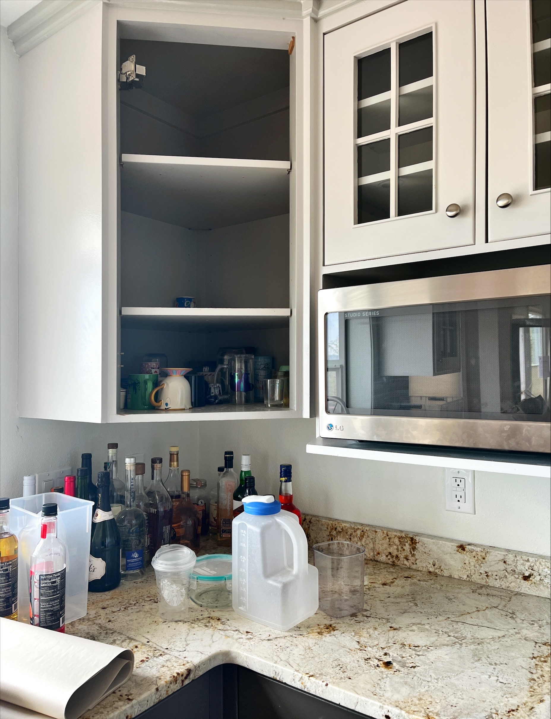 Kitchen counter and cabinets