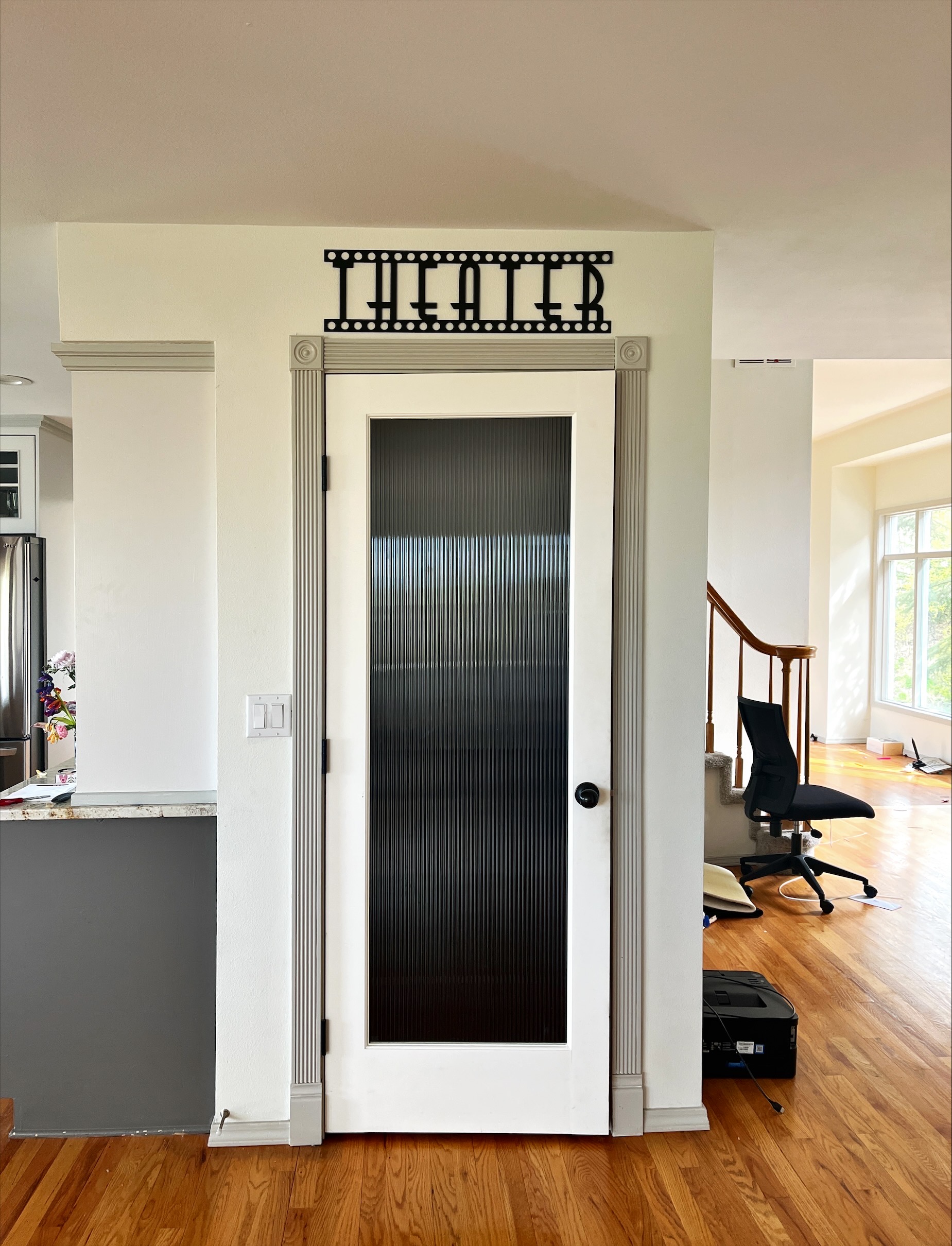 Door to Theater Room from kitchen