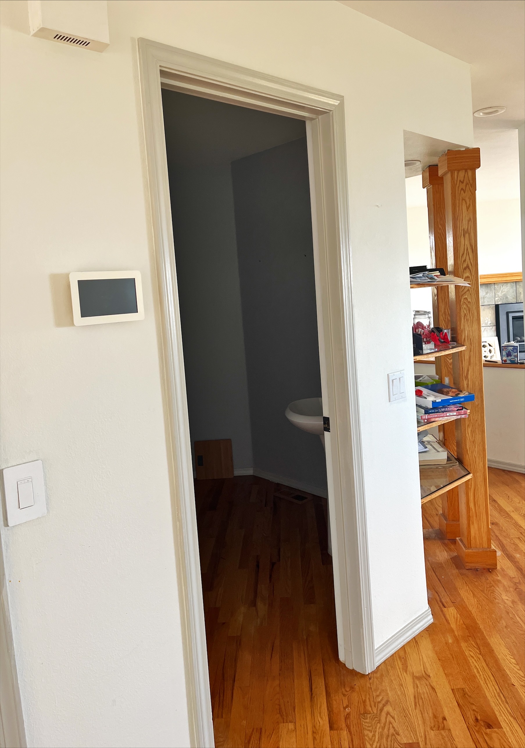 Door to half bathroom on main level