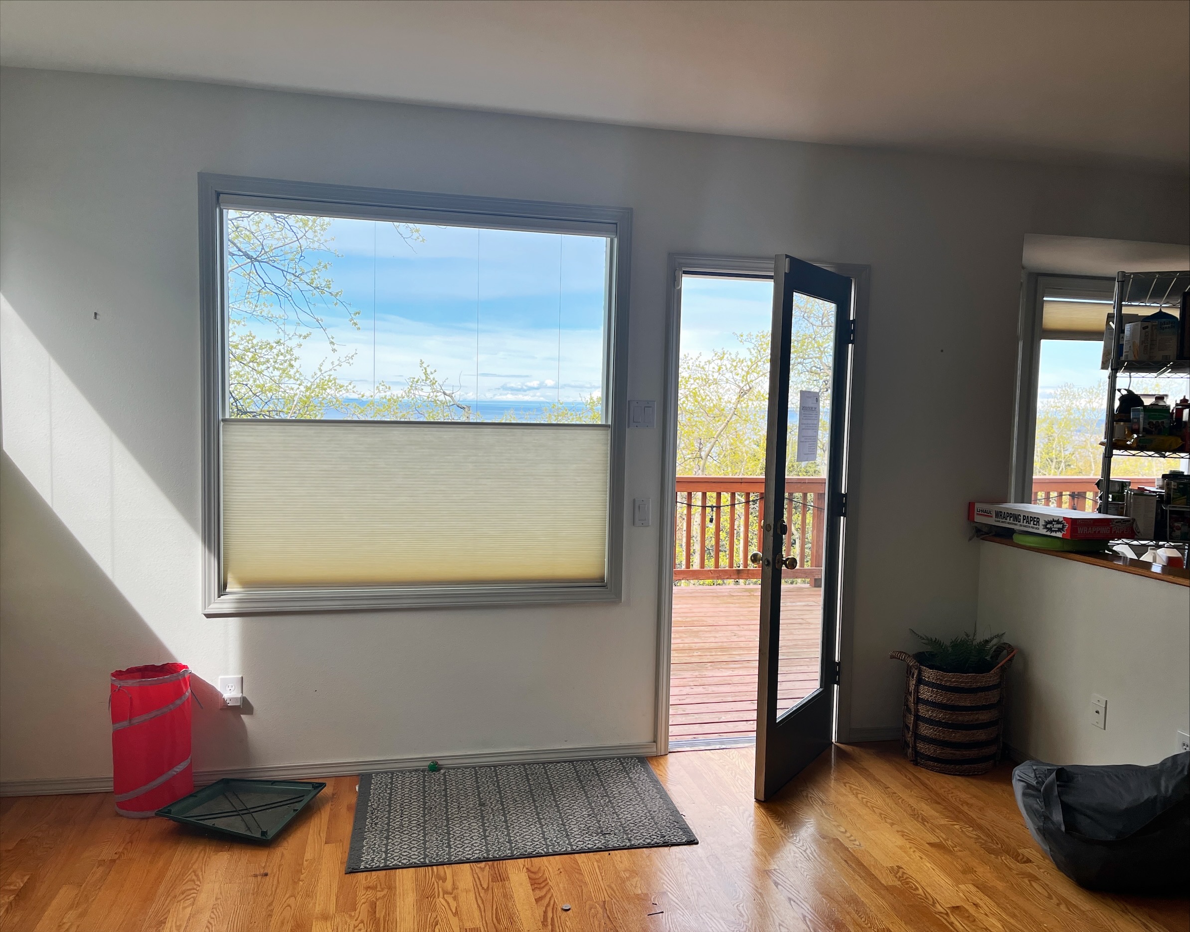 Living room 2 door to rear deck outside