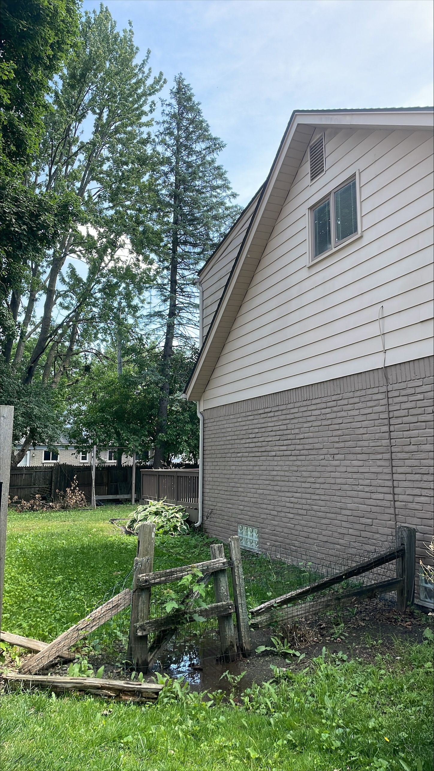 View from left side of home and fence