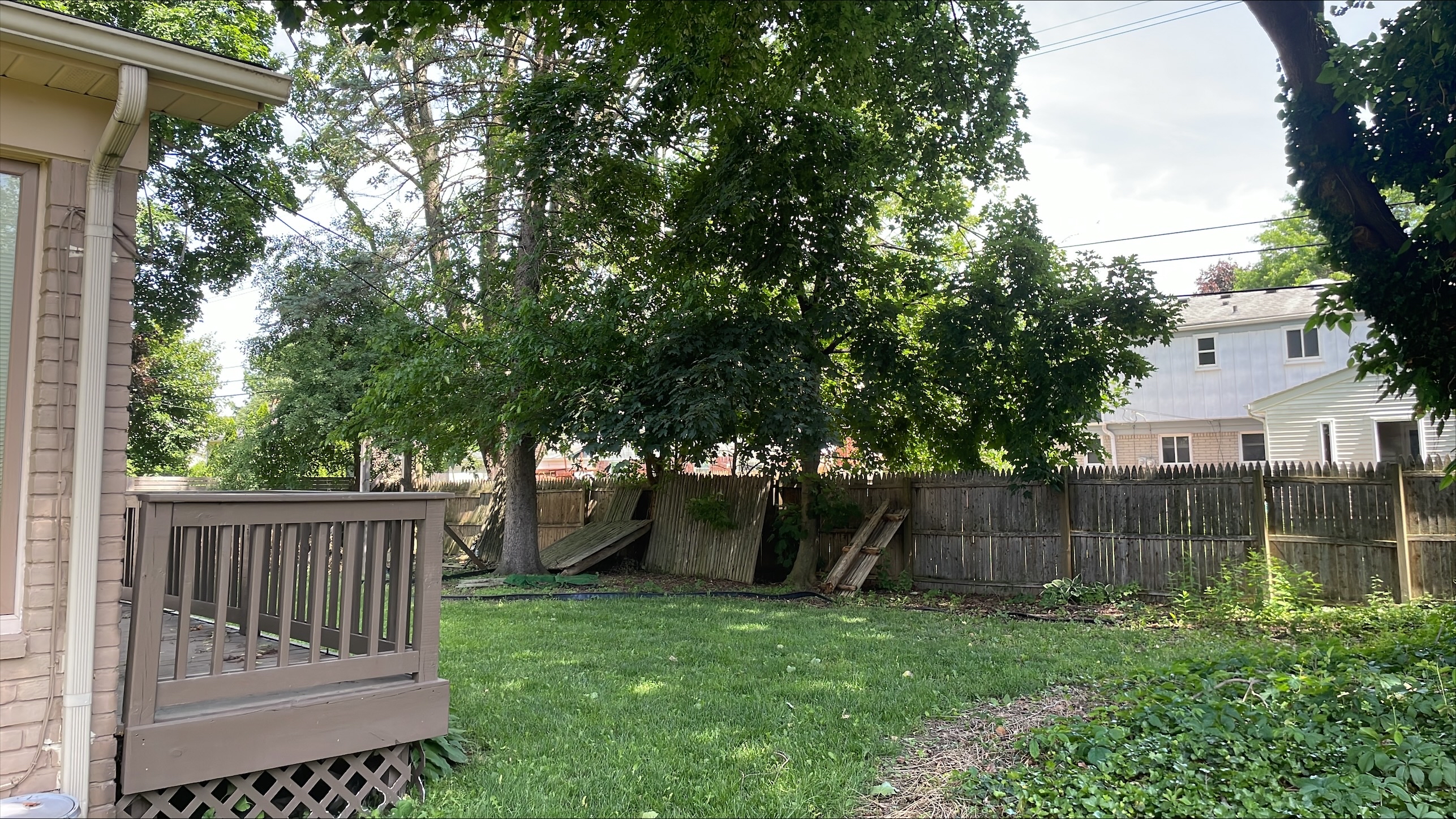 View from side to backyard