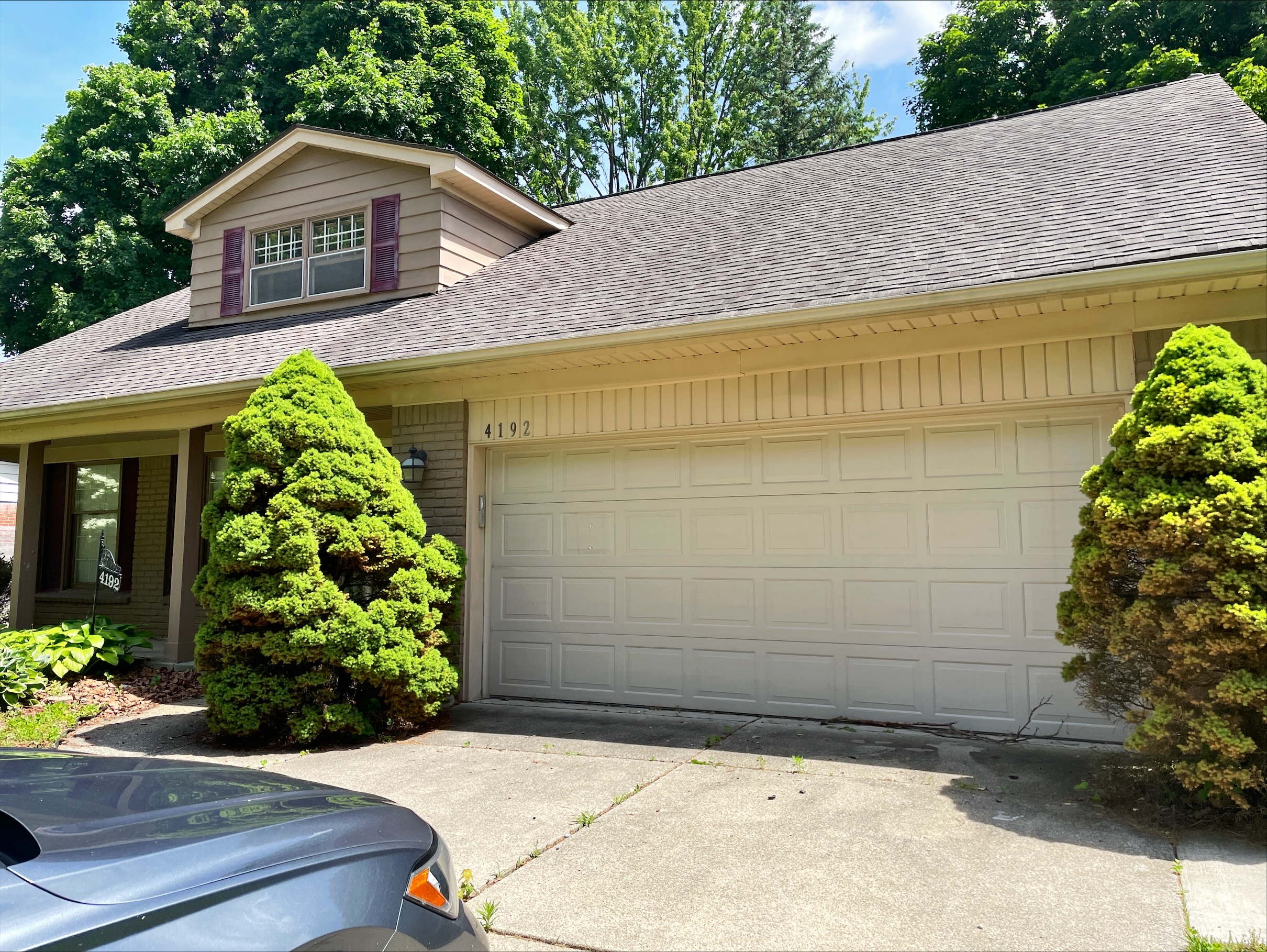 View of garage door