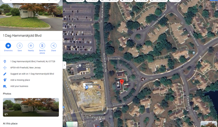 Overview from above of property