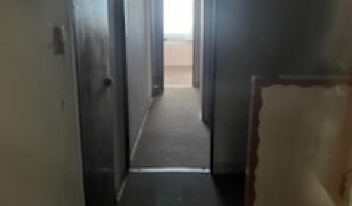 Picture into the office showing light from window