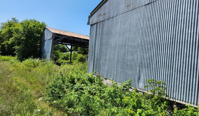 Front view showing both structures