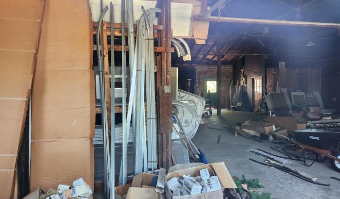 View through window of building