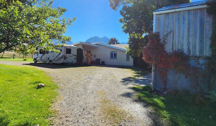 Side view of house coming garage