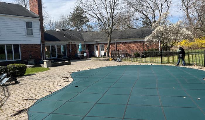 inground pool in backyard