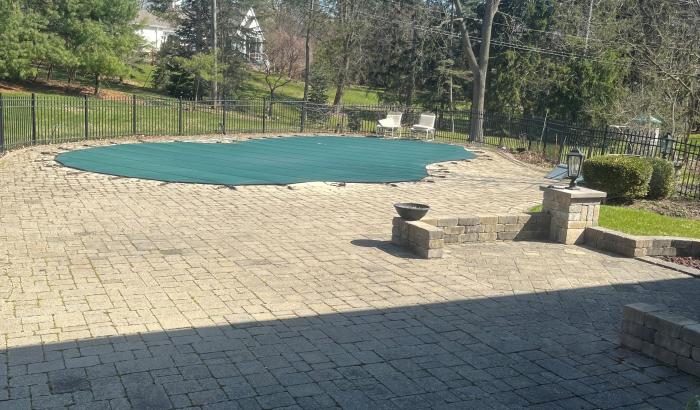 patio and inground pool