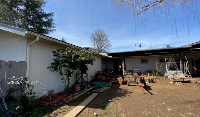 Back side of the home