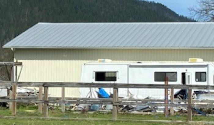 Side view of the shed