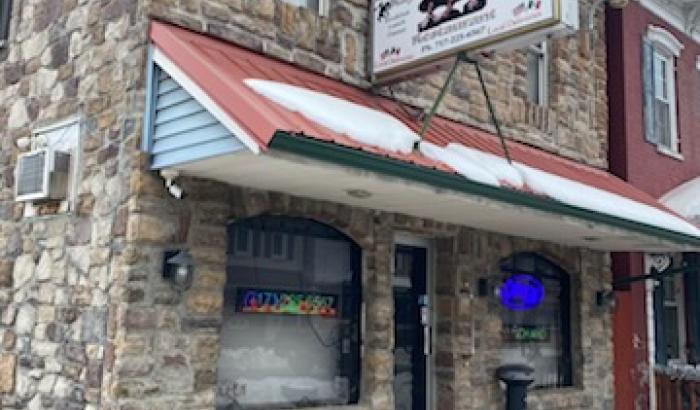 Closer view of the front of the building