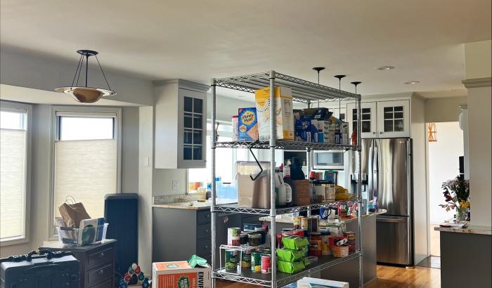 Dining room and kitchen