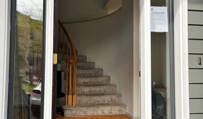 Entering front door