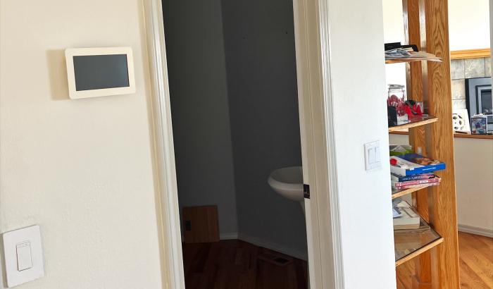 Door to half bathroom on main level