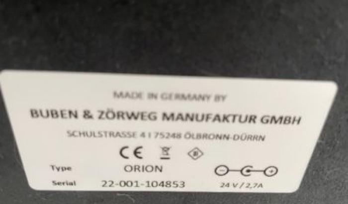 BUBEN & SORWEG Orion Serial Number view 